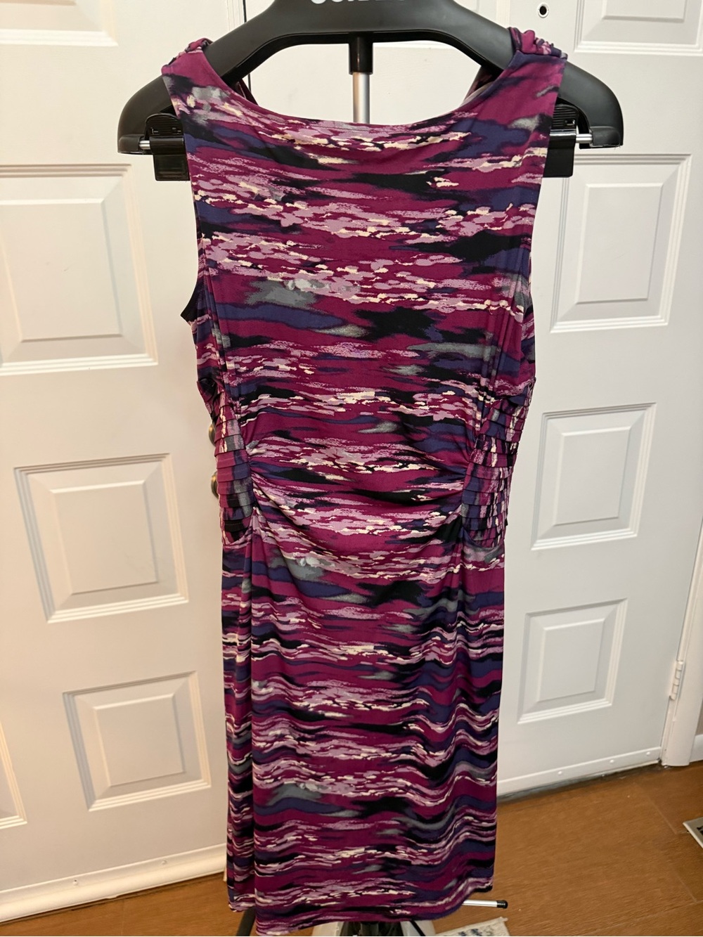 Axcess Magenta and Navy Striped Cowl-Neck Midi Dress - Picture 5 of 6